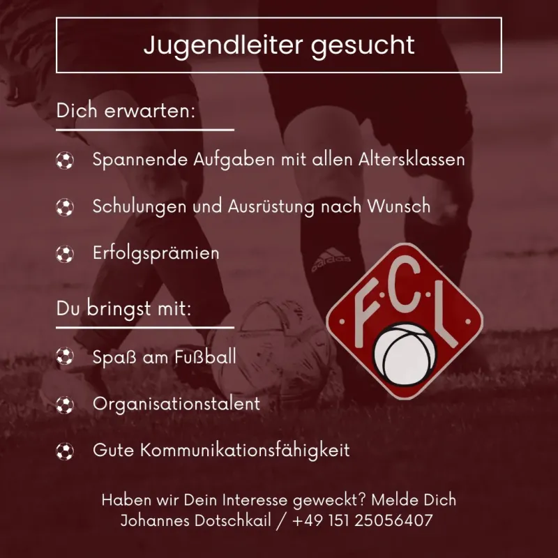 Werde Jugendleiter beim FC Lindenberg!